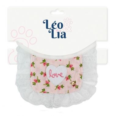 Babador Luxo Com Renda Borboleta Floral Rosa com 1 Un	