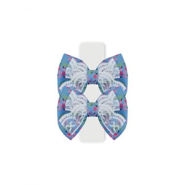 Lao Luxo Renda Floral Azul 2un