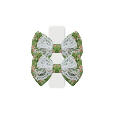 Lao Luxo Renda Floral Verde 2un